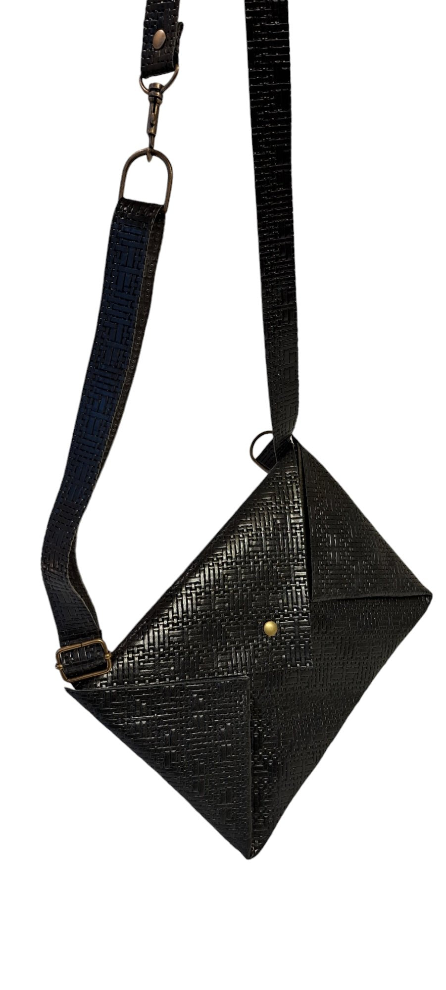 Sac Post cuir vannerie noir