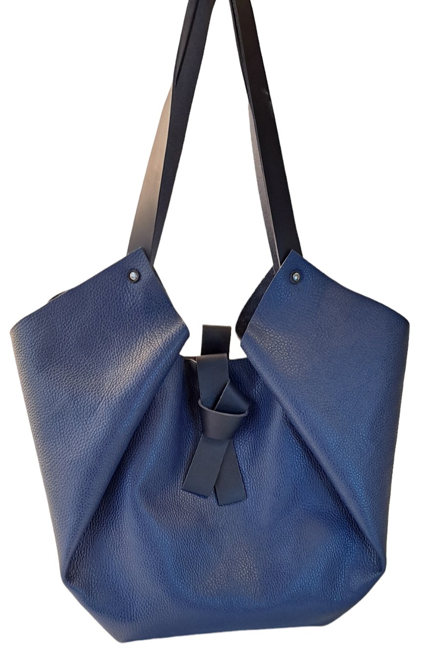 Sac Tulip Caba cuir bleu grainé