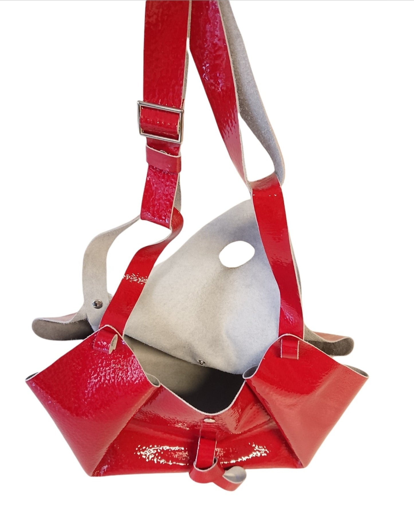Sac TULIP  KNOT OUT rouge verni