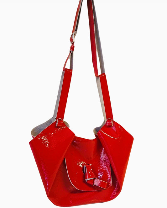 Sac TULIP  KNOT OUT rouge verni