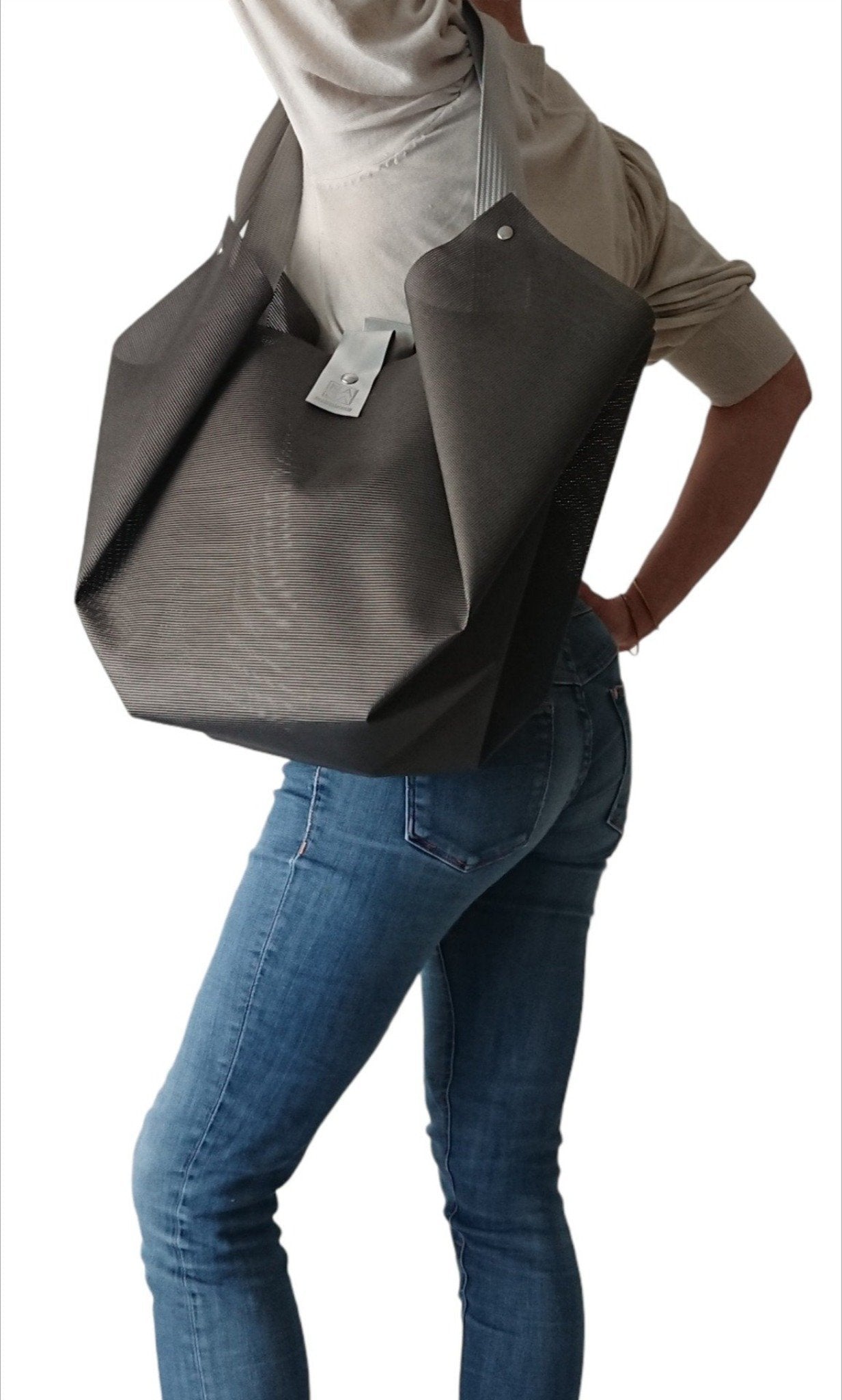 Limited Edition Grid Textile Tulip Bag