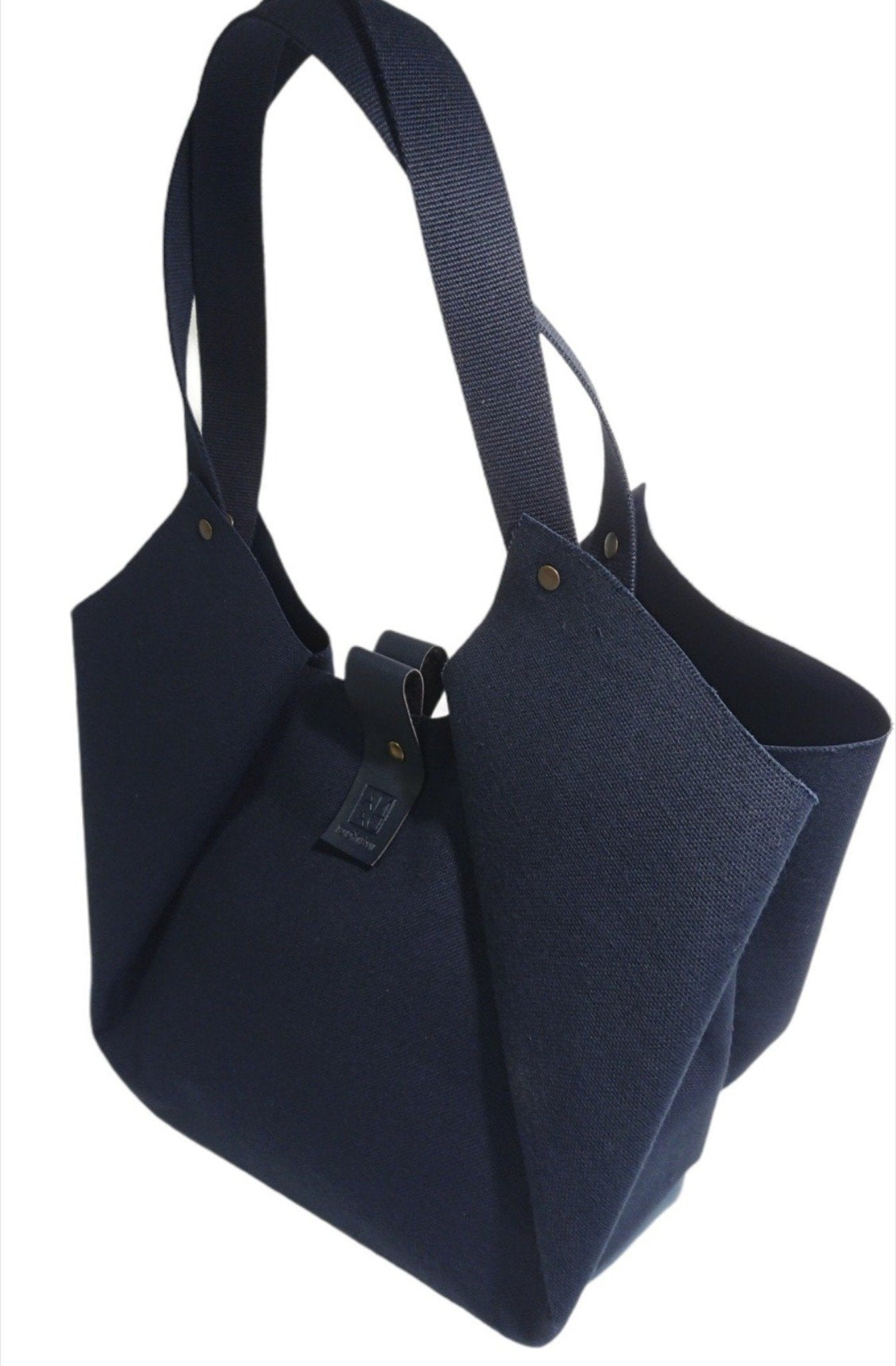Limited Edition Navy Woven Textile Tulip Bag