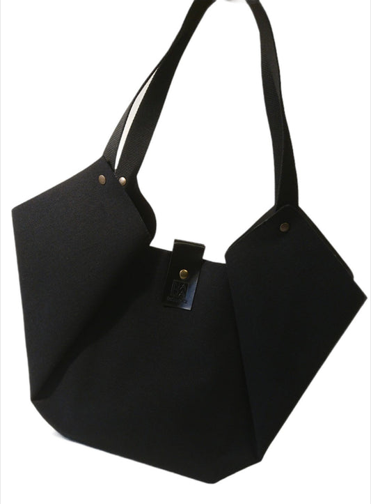 Limited Edition Black Woven Textile Tulip Bag
