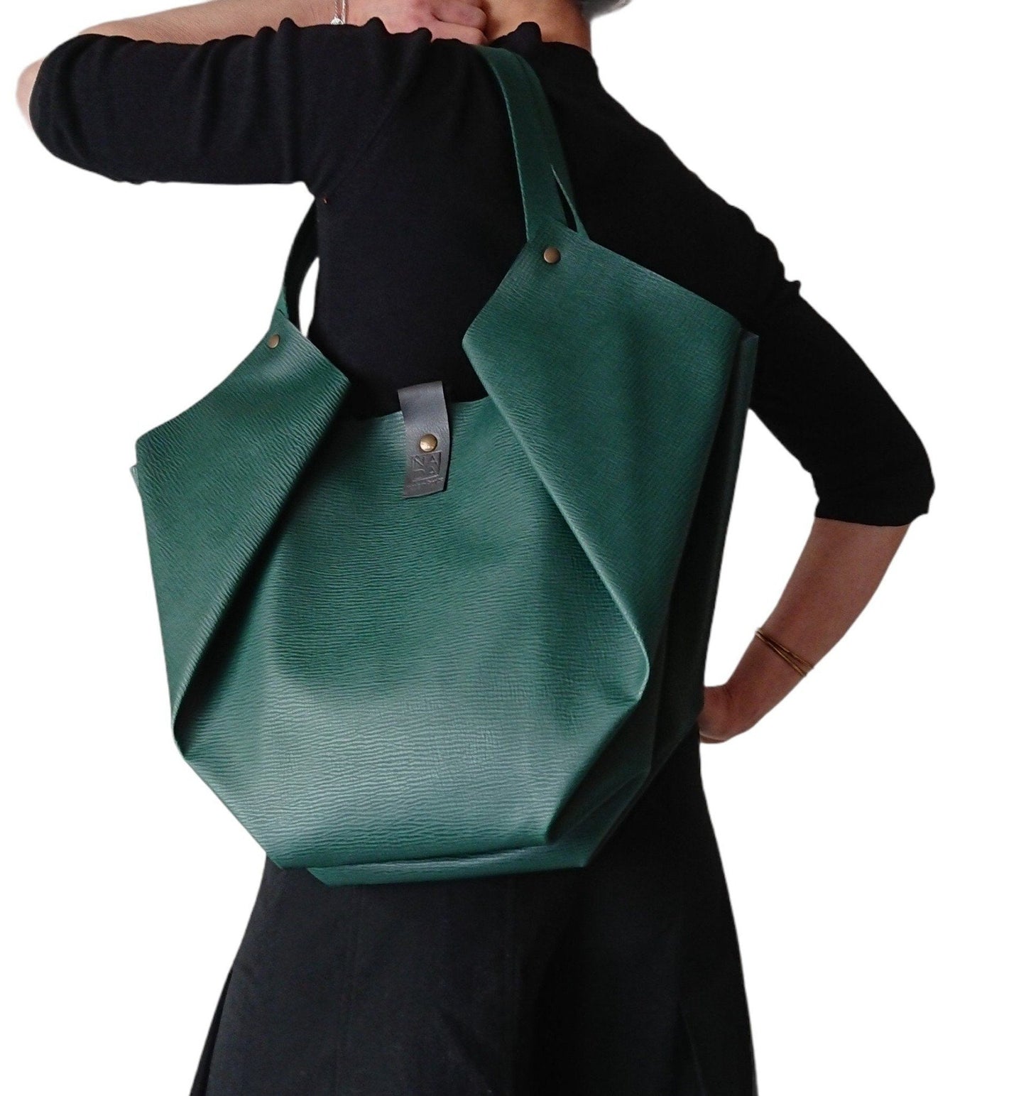Limited Edition Hard Green Textile Tulip Bag