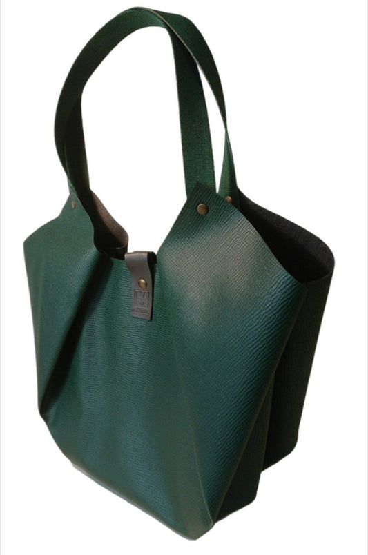 Limited Edition Hard Green Textile Tulip Bag