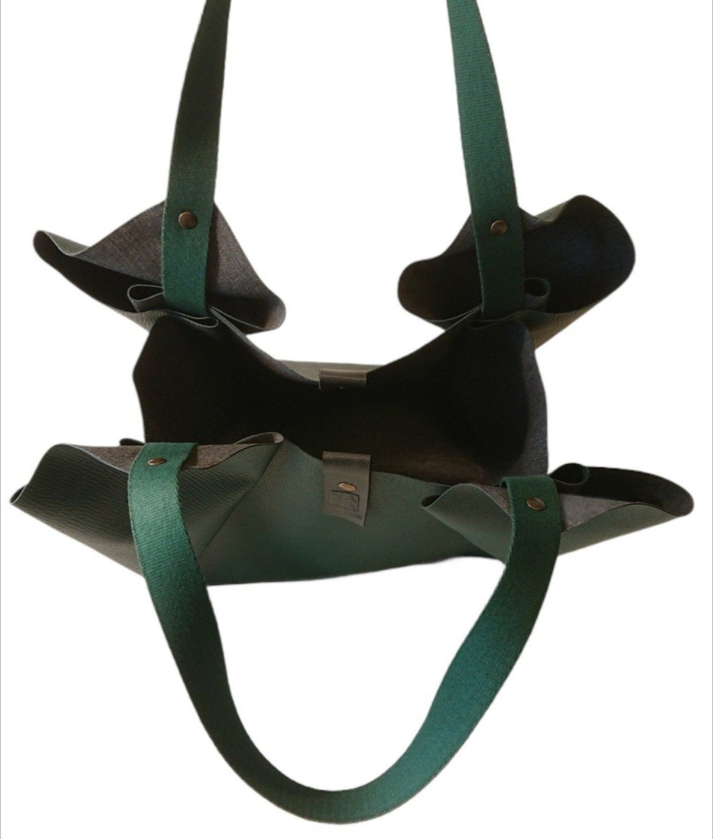 Limited Edition Hard Green Textile Tulip Bag